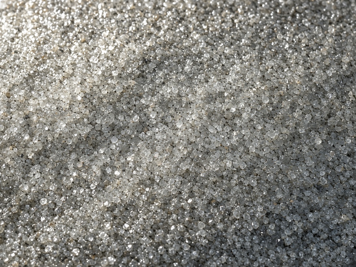 Close view of quartz grains broadcast into a resin floor